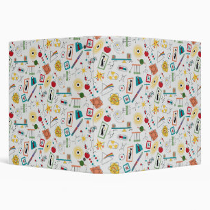 Mid Century Modern Atomic Age STEM Physics Scatter 3 Ring Binder