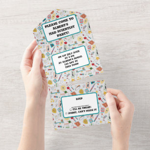 Mid Century Modern Atomic Age STEM Physics Scatter All In One Invitation