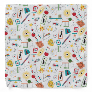 Mid Century Modern Atomic Age STEM Physics Scatter Bandana