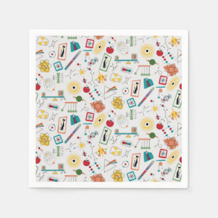 Mid Century Modern Atomic Age STEM Physics Scatter Napkins