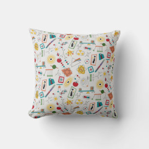 Mid Century Modern Atomic Age STEM Physics Scatter Throw Pillow