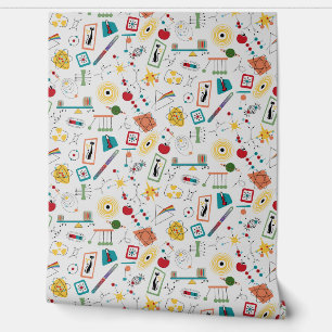 Mid Century Modern Atomic Age STEM Physics Scatter Wallpaper