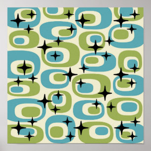 Mid Century Modern Atomic Art Poster