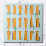 Mid Century Modern Atomic Blocks Aqua, Orange Ceramic Tile<br><div class="desc">Atomic Age Mid Century Modern design. Fun and bold design with funky and colorful blocks,  and stars. Perfect for retro and vintage style lovers.</div>