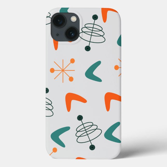 Mid-Century Modern Atomic Boomerangs Case-Mate iPhone Case (Back)