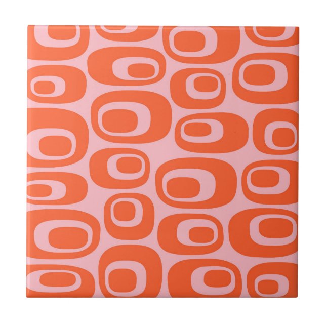 Mid Century Modern Atomic Bubble Pattern Ceramic Tile (Front)