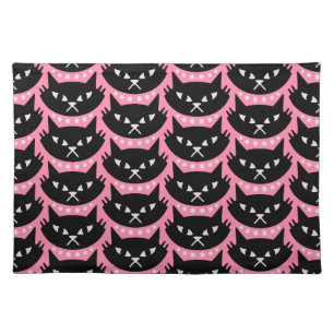 Mid Century Modern Atomic Cat Pattern Cloth Placemat