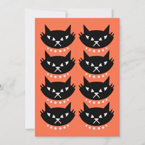 Mid Century Modern Atomic Cat Pattern Invitation