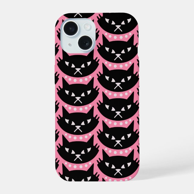 Mid Century Modern Atomic Cat Pattern Iphone Case (Back)