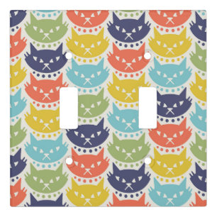 Mid Century Modern Atomic Cat Pattern Light Switch Cover
