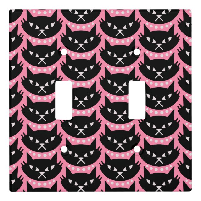 Mid Century Modern Atomic Cat Pattern Light Switch Cover (Front)