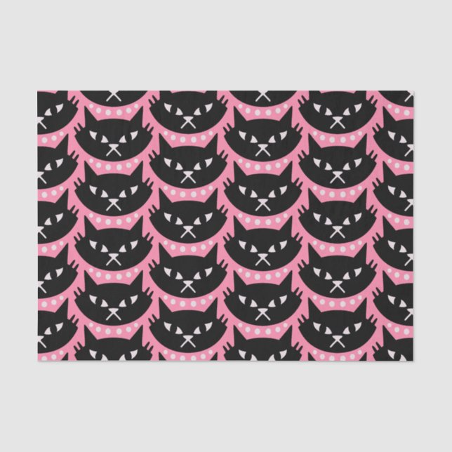 Mid Century Modern Atomic Cat Pattern Tissue Paper (Front)