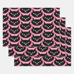 Mid Century Modern Atomic Cat Pattern Wrapping Paper Sheets