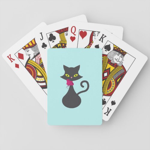 Mid Century Modern Atomic Cat  Playing Cards