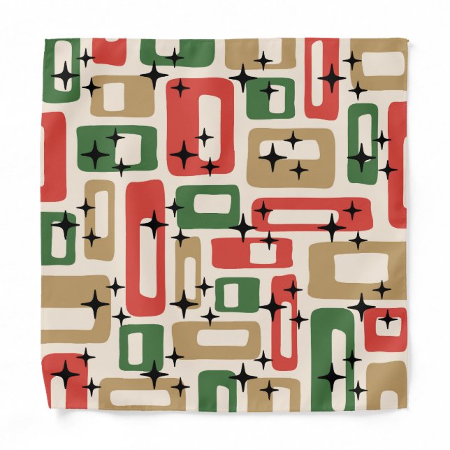 Mid Century Modern Atomic Christmas Bandana (Front)