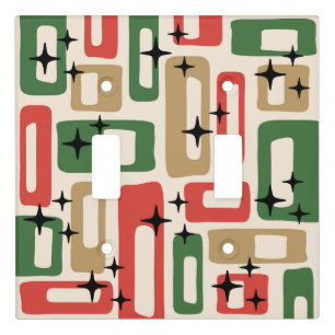 Mid Century Modern Atomic Christmas Light Switch Cover