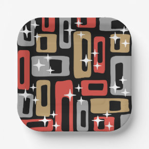 Mid Century Modern Atomic Christmas Paper Plates