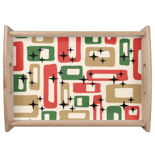 Mid Century Modern Atomic Christmas Serving Tray