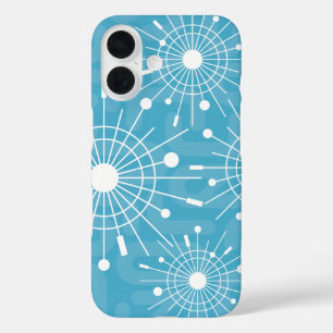 Mid-Century Modern Atomic Christmas Snowflakes iPhone 16 Case