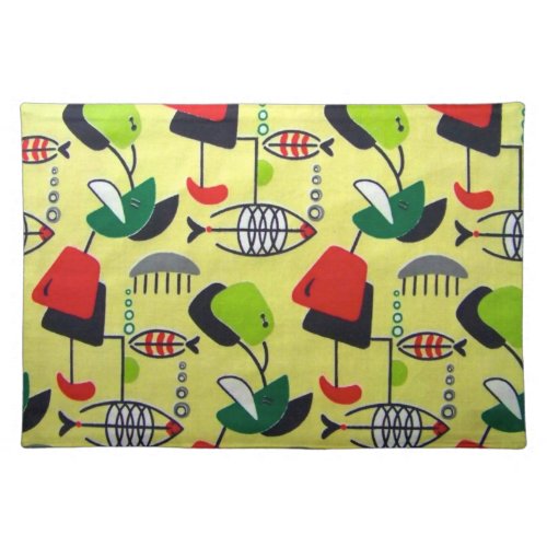 Mid Century Modern Atomic Design Cloth Placemat