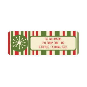 Mid Century Modern Atomic Dot Retro Christmas  Label