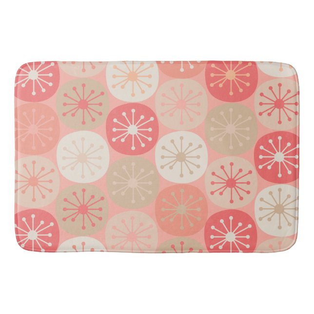 Mid Century Modern Atomic Dots Retro Pattern  Bath Mat (Front)