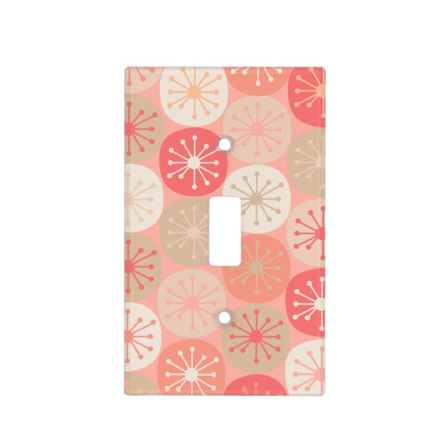 Mid Century Modern Atomic Dots Retro Pattern  Light Switch Cover (Front)
