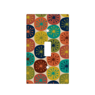 Mid Century Modern Atomic Dots Retro Pattern Light Switch Cover