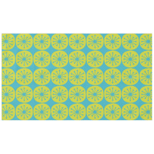 Mid Century Modern Atomic Dots Turquoise and Lime Tablecloth