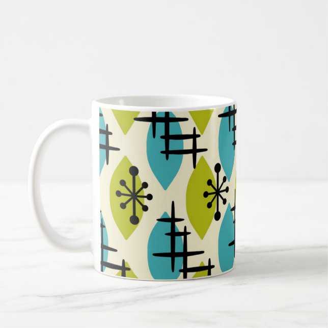 Mid Century Modern Atomic Drops Pattern Coffee Mug (Left)