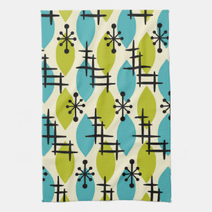 Mid Century Modern Atomic Drops Pattern Kitchen Towel