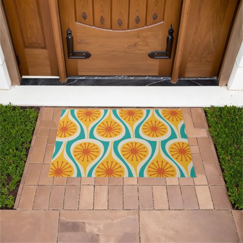 Mid Century Modern Atomic Drops Retro Pattern Doormat
