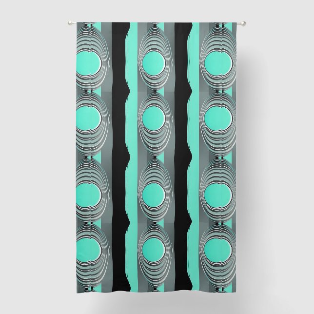 Mid Century Modern Atomic Era Psychedelic Trippy  Blackout Curtains (Front)