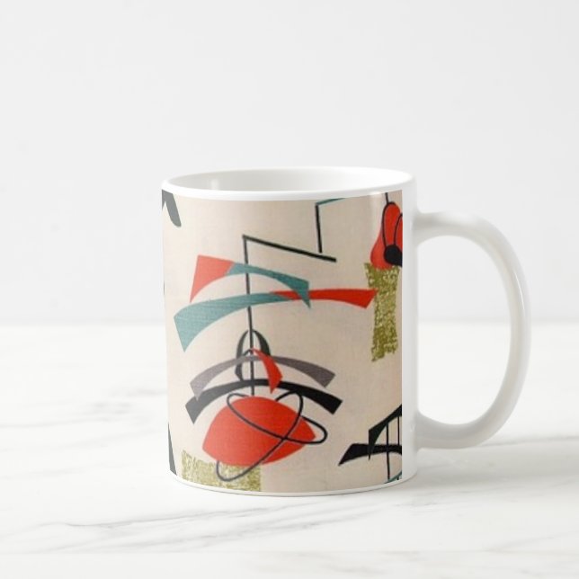 Mid Century Modern Atomic Fabric Coffee Mug (Right)