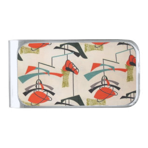 Mid Century Modern Atomic Fabric Money Clip