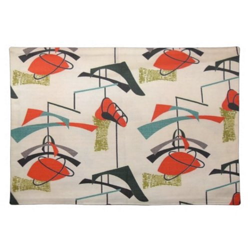 Mid Century Modern Atomic Fabric Placemat