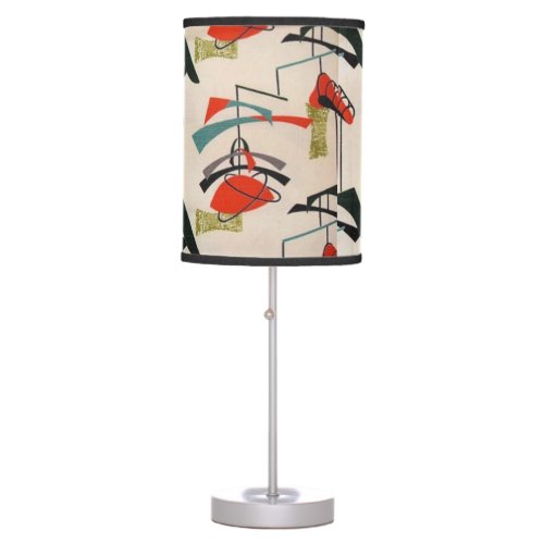 Mid Century Modern Atomic Fabric Table Lamp