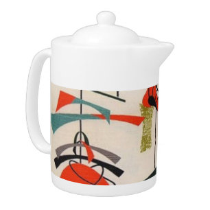 Mid Century Modern Atomic Fabric Teapot