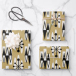 Mid Century Modern Atomic Holliday Pattern Wrapping Paper Sheets