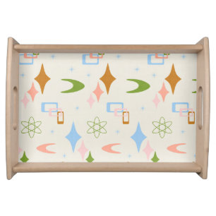 Mid Century Modern Atomic, Lime, Blue, Pink Serving Tray