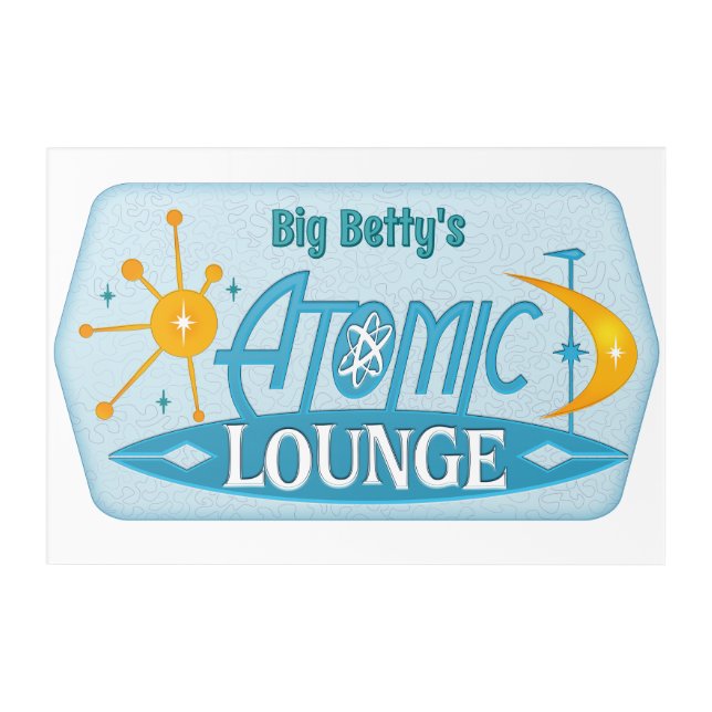 Mid Century Modern Atomic Lounge Retro Acrylic Print (Front)