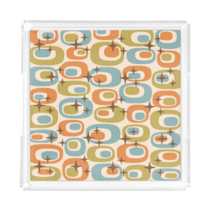 Mid Century Modern Atomic Pattern Acrylic Tray