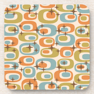 Mid Century Modern Atomic Pattern Beverage Coaster