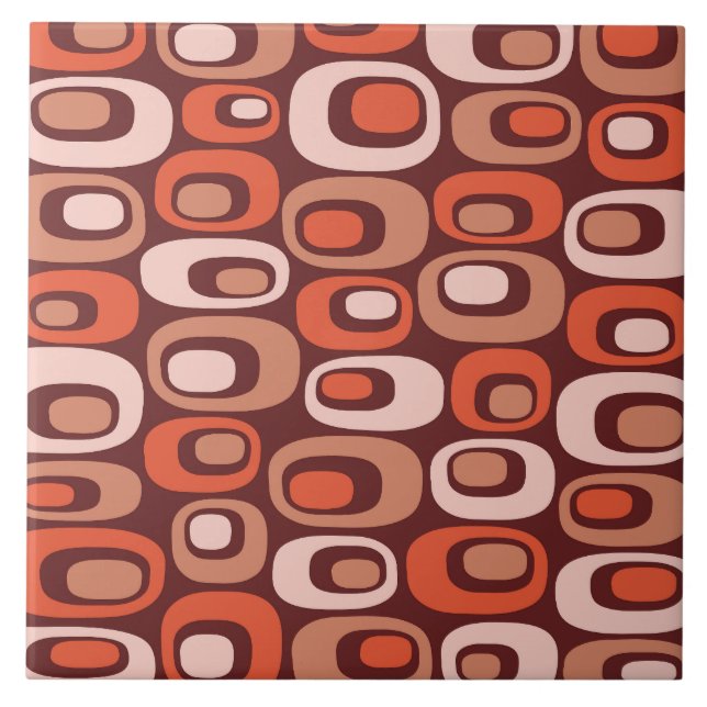 Mid Century Modern Atomic Pattern Ceramic Tile (Front)