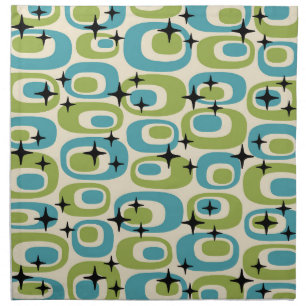 Mid Century Modern Atomic Pattern Cloth Napkin