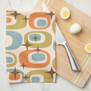 Mid Century Modern Atomic Pattern Kitchen Towel