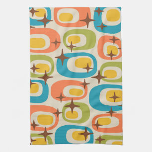 Mid Century Modern Atomic Pattern Kitchen Towel