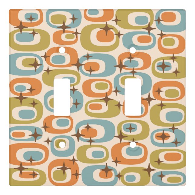 Mid Century Modern Atomic Pattern Light Switch Cover (Front)