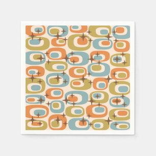 Mid Century Modern Atomic Pattern Napkins