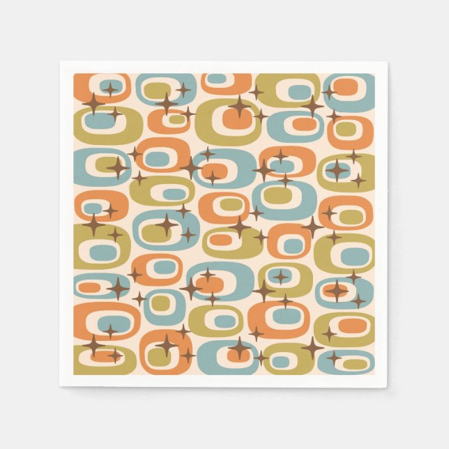 Mid Century Modern Atomic Pattern Napkins (Front)